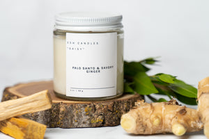 Palo Santo & Savory Ginger - "The Daisy Candle"